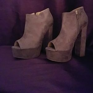 Suede Taupe Booties by Lilianna